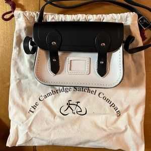 Tiny Satchel - Cambridge Satchel Company. Black/white purse. Dust bag included